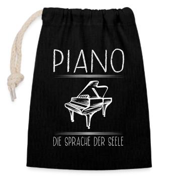 Piano Musicien Piano Langage de l’âme Piano - Sac cadeau en coton avec cordon (14 x 20 cm) - noir - Devant