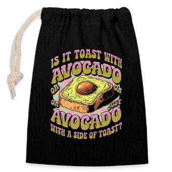 Retro Avocado Toast Question für einen Avocado - Verschließbarer Geschenkbeutel aus Baumwolle (14x20cm) - Schwarz - Vorne