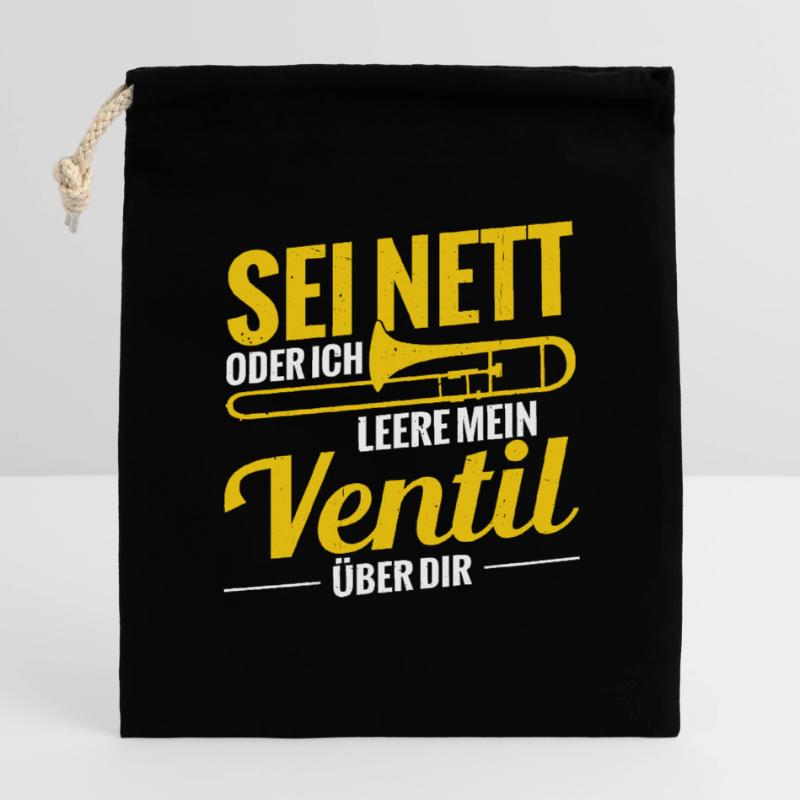 Sei Nett Oder Ich Leere Mein Ventil Posaune Verschließbarer Geschenkbeutel aus Baumwolle (14x20cm)