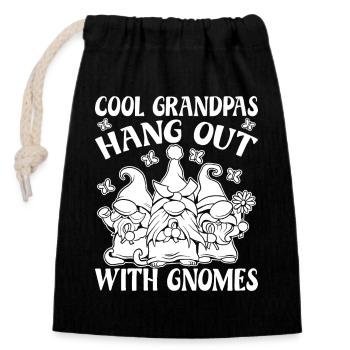 Gnome Costume Men Grandpas Hang Out With Gnome - Closable cotton gift bag (14x20cm) - black - Front