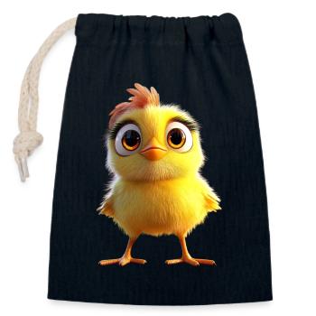 Poulet Poulet Poule Ferme Fermier Poulets mignons - Sac cadeau en coton avec cordon (14 x 20 cm) - bleu marine - Devant