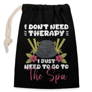Wellness Relax People Switch Off - Closable cotton gift bag (14x20cm) - black - Front