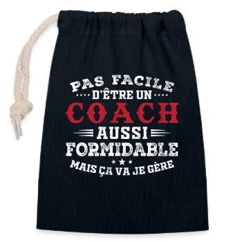 Tolles Geschenk für Amazing Coach - Verschließbarer Geschenkbeutel aus Baumwolle (14x20cm) - Navy - Vorne