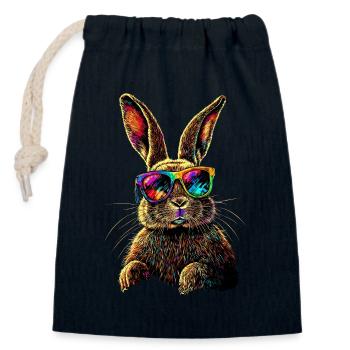 Hase Kaninchen Liebhaber Feldhase Bunny Süße Hasen - Verschließbarer Geschenkbeutel aus Baumwolle (14x20cm) - Navy - Vorne