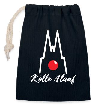 Carnaval Cologne Cologne Alaaf Cologne Cathédrale Clown drôle - Sac cadeau en coton avec cordon (14 x 20 cm) - bleu marine - Devant