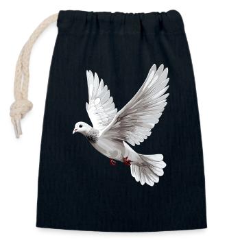 Taube Weiß Frieden Peace Ringeltaube Weiße Tauben - Verschließbarer Geschenkbeutel aus Baumwolle (14x20cm) - Navy - Vorne