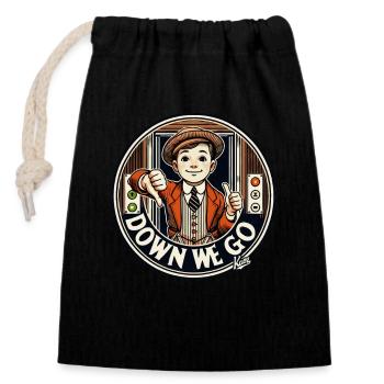 Elevator Liftboy: thumbs down, it's going down - Closable cotton gift bag (14x20cm) - black - Front