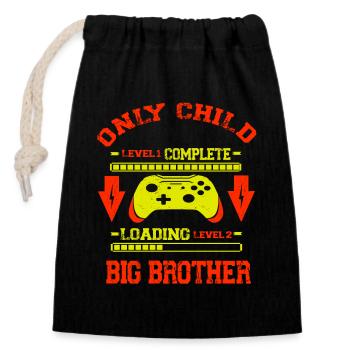 Only Child Level Complete - Laoding Level Big - Verschließbarer Geschenkbeutel aus Baumwolle (14x20cm) - Schwarz - Vorne