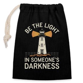 Lighthouse Motivational Saying - Positive Thinking - Closable cotton gift bag (14x20cm) - black - Front