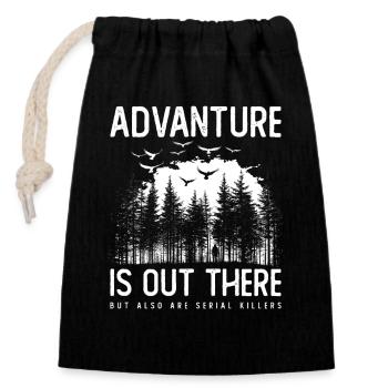 Crime Serial Killer True Crime Satire Hiking - Closable cotton gift bag (14x20cm) - black - Front