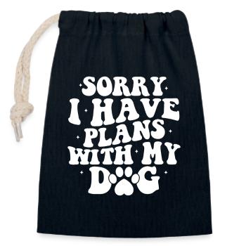 Dog Dog Love Dog Owner Wau Paw Four-legged Friend - Closable cotton gift bag (14x20cm) - navy - Front
