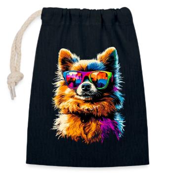 Pomeranian Pomeranian Pom Sweet German Spitz - Closable cotton gift bag (14x20cm) - navy - Front