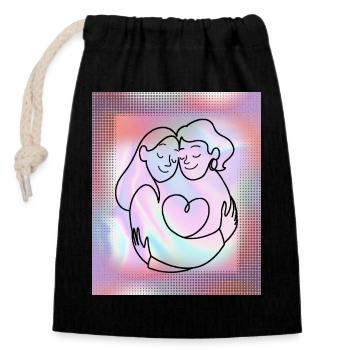 Favorite Human-Mother-Daughter-Sister-Girlfriend - Closable cotton gift bag (14x20cm) - black - Front
