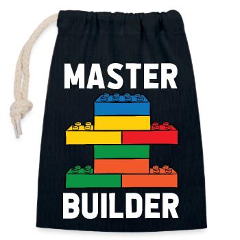 Brick Builder Brick Building Master Builder - Closable cotton gift bag (14x20cm) - navy - Front