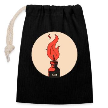 La flamme de la liberté - Sac cadeau en coton avec cordon (14 x 20 cm) - noir - Devant