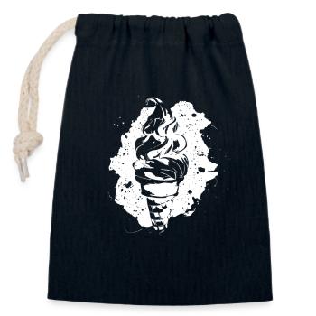 Graphique de crème glacée - Sac cadeau en coton avec cordon (14 x 20 cm) - bleu marine - Devant