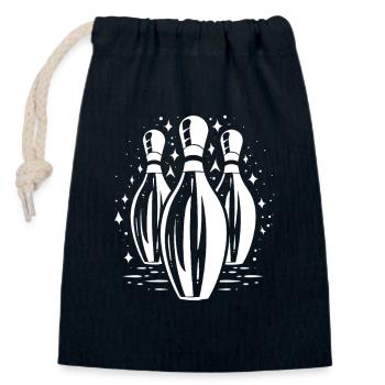 Bowling - Closable cotton gift bag (14x20cm) - navy - Front