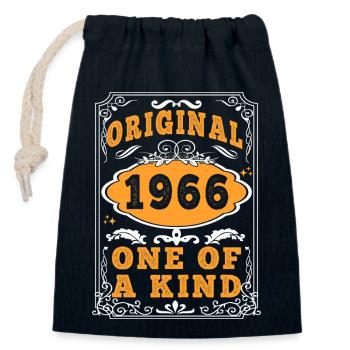 Vintage Born in 1966 made in 1966 59 years old. Art_20 - Closable cotton gift bag (14x20cm) - navy - Front