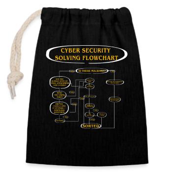 Cyber Security Solving Flowchart - Closable cotton gift bag (14x20cm) - black - Front