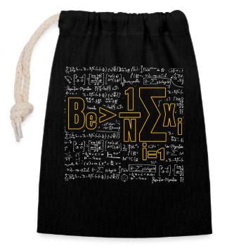 Jeu de mots mathématique - Soyez supérieur à la moyenne - Sac cadeau en coton avec cordon (14 x 20 cm) - noir - Devant