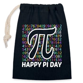 Bonne Journée Pi Enfants Professeurs de Mathématiques Professeur Étudiant - Sac cadeau en coton avec cordon (14 x 20 cm) - bleu marine - Devant