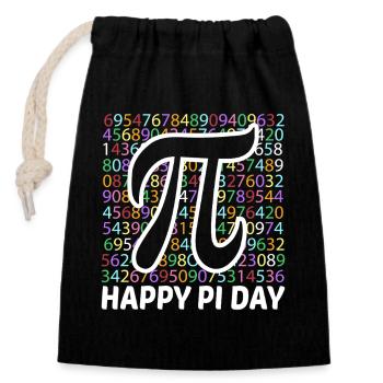 Happy Pi Day Kids Math Teachers Student Professor - Closable cotton gift bag (14x20cm) - black - Front