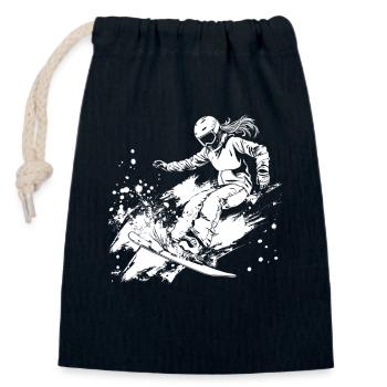 Snowboarder - Closable cotton gift bag (14x20cm) - navy - Front