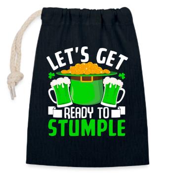 Let's get ready to Stumple - Closable cotton gift bag (14x20cm) - navy - Front