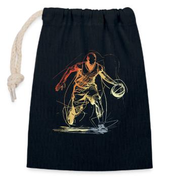 Basketballspieler Skizze - Verschließbarer Geschenkbeutel aus Baumwolle (14x20cm) - Navy - Vorne