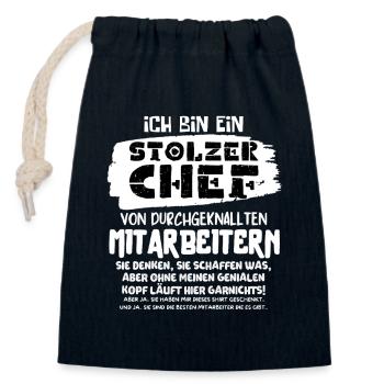 EIN STOLZER CHEF VON DURCHGEKNALLTEN MITARBEITERN - Verschließbarer Geschenkbeutel aus Baumwolle (14x20cm) - Navy - Vorne
