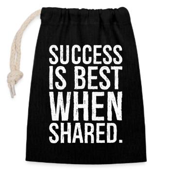 success is best when shared - Closable cotton gift bag (14x20cm) - black - Front
