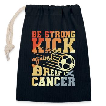 Football contre le cancer du sein - Sac cadeau en coton avec cordon (14 x 20 cm) - bleu marine - Devant