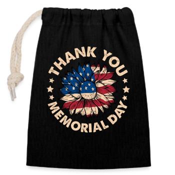 Merci Memorial Day - Sac cadeau en coton avec cordon (14 x 20 cm) - noir - Devant