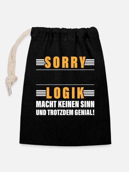 Personalisierbar Beruf Logik Name Geschenk Witzig - Verschließbarer Geschenkbeutel aus Baumwolle (14x20cm) - Schwarz