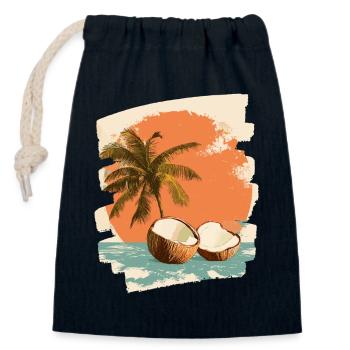 Kokosnuss Noix de - Sac cadeau en coton avec cordon (14 x 20 cm) - bleu marine - Devant