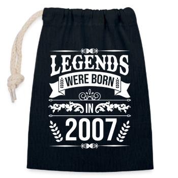 Legenden geboren 2007 Geburtstag - Verschließbarer Geschenkbeutel aus Baumwolle (14x20cm) - Navy - Vorne