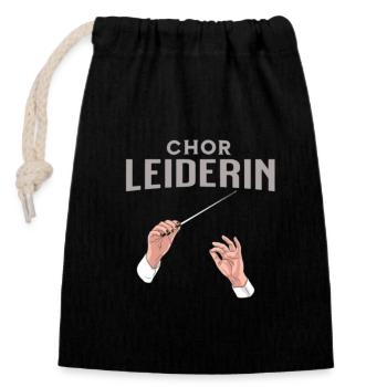 Chor Leiderin Chorleiterin Dirigentin - Verschließbarer Geschenkbeutel aus Baumwolle (14x20cm) - Schwarz - Vorne