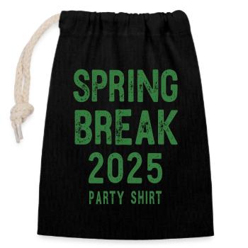Spring Break 2025 Party Shirt - Closable cotton gift bag (14x20cm) - black - Front