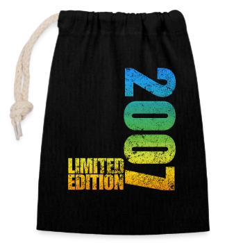 Édition Limitée 2007 18ème Cadeau d’Anniversaire - Sac cadeau en coton avec cordon (14 x 20 cm) - noir - Devant