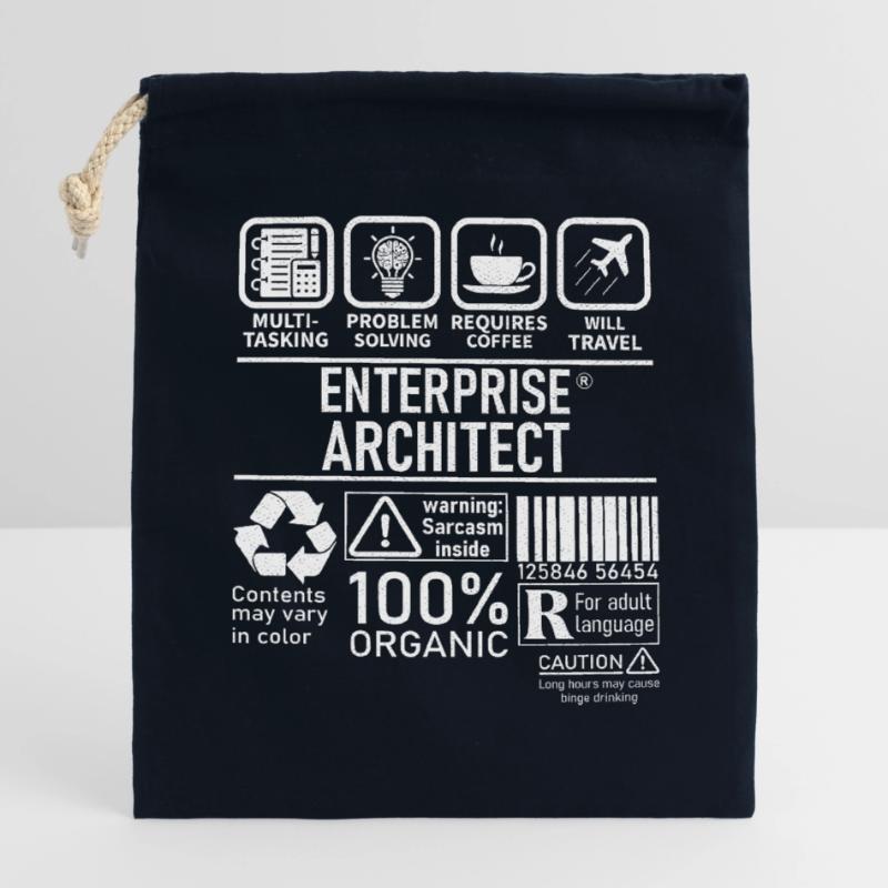 Enterprise Architect multi tasking problem solving Verschließbarer Geschenkbeutel aus Baumwolle (14x20cm)