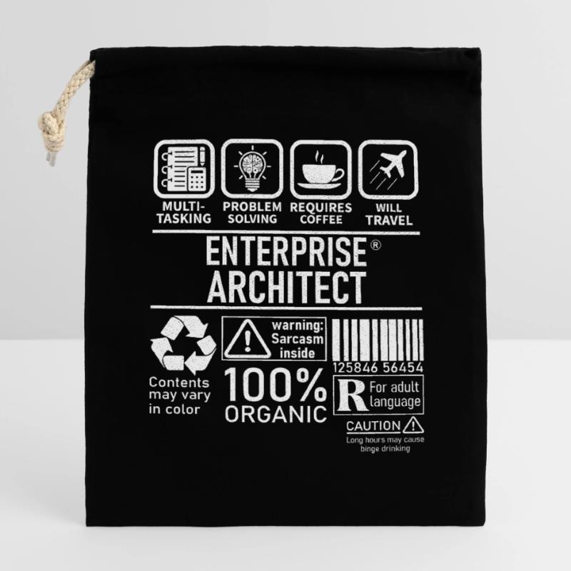 Enterprise Architect multi tasking problem solving Verschließbarer Geschenkbeutel aus Baumwolle (14x20cm)