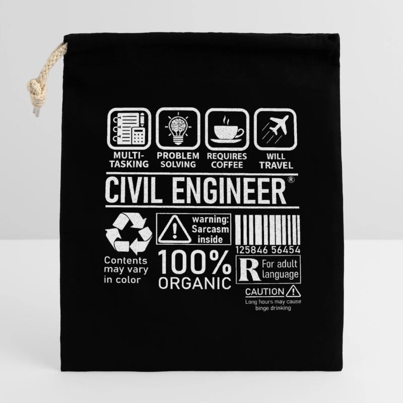Civil Engineer multi tasking problem solving Verschließbarer Geschenkbeutel aus Baumwolle (14x20cm)
