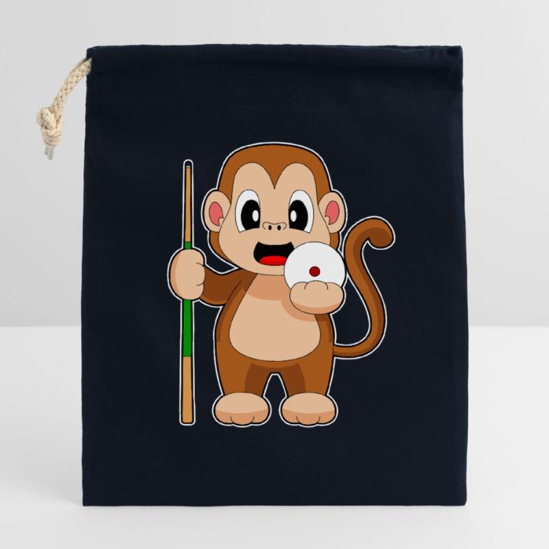 Queue de billard Monkey Sac cadeau en coton avec cordon (14 x 20 cm)
