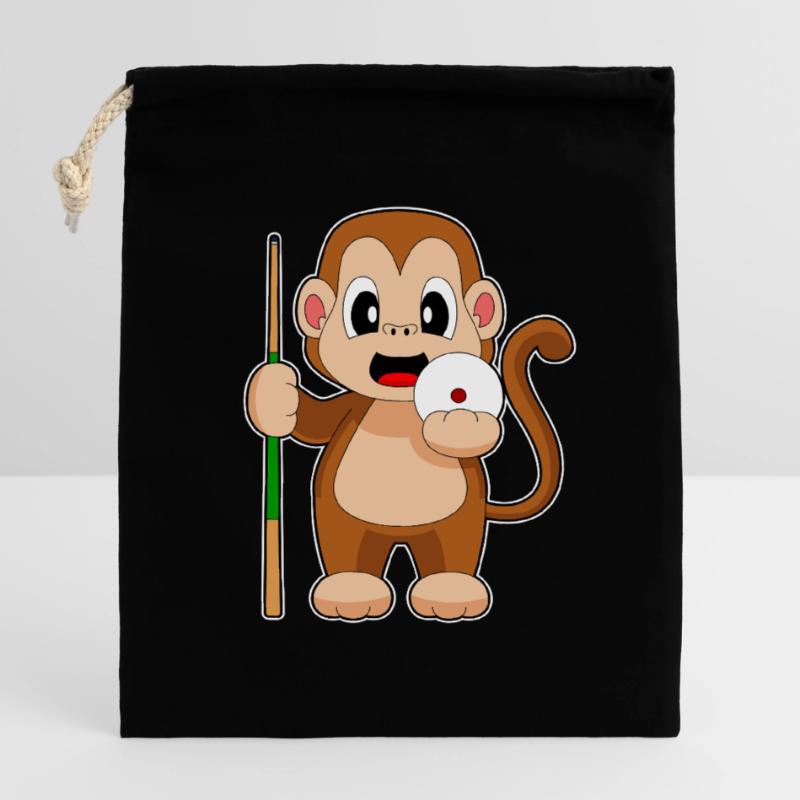 Queue de billard Monkey Sac cadeau en coton avec cordon (14 x 20 cm)