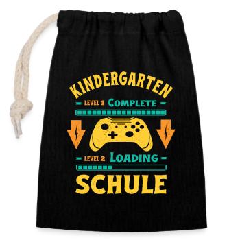 Kita Abgänger 2026 Kindergarten Level Complete - Verschließbarer Geschenkbeutel aus Baumwolle (14x20cm) - Schwarz - Vorne