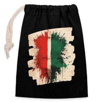 Italian flag Italy - Closable cotton gift bag (14x20cm) - black - Front