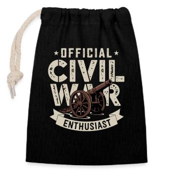 Civil War Enthusiast U.S. Civil War - Closable cotton gift bag (14x20cm) - black - Front