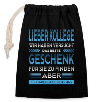Kollege Abschied Geschenke Abschiedsgeschenk - Verschließbarer Geschenkbeutel aus Baumwolle (14x20cm) - Schwarz - Vorne