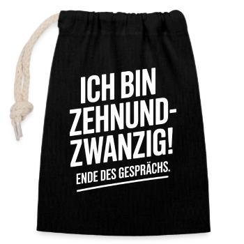 Zehnundzwanzig Dreißig Geschenk Für 30. Geburtstag - Verschließbarer Geschenkbeutel aus Baumwolle (14x20cm) - Schwarz - Vorne