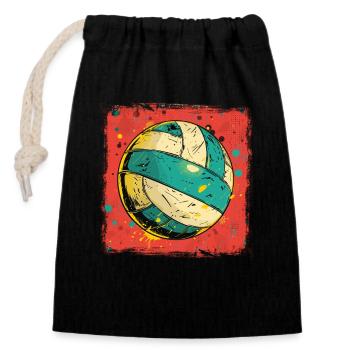 Graphiques de volley-ball - Sac cadeau en coton avec cordon (14 x 20 cm) - noir - Devant